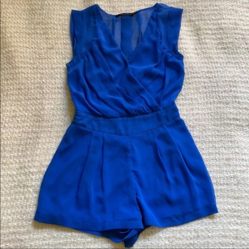 💙 Doe & Rae Size Small Blue Chiffon Romper